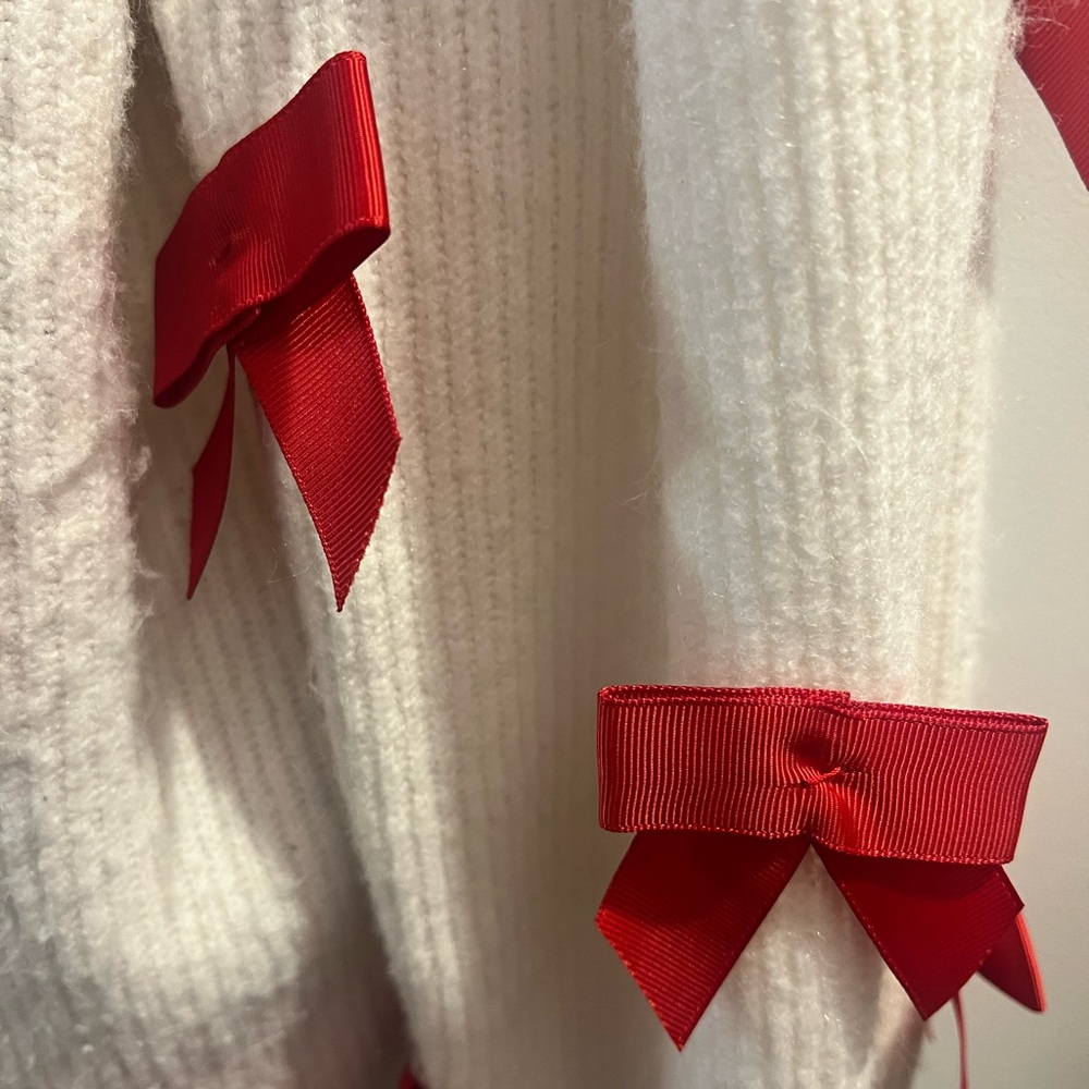 Lilly Pulitzer Zarie Cardigan with Red Bows sz L - Picture 3 of 8